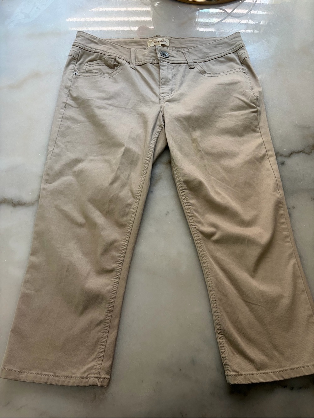 Rewind Women's Capris in Light Tan